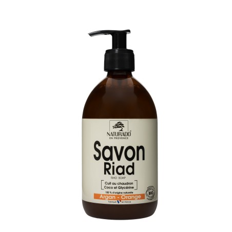 Savon Riad Argan Orange liquide certifié Bio 500 ml